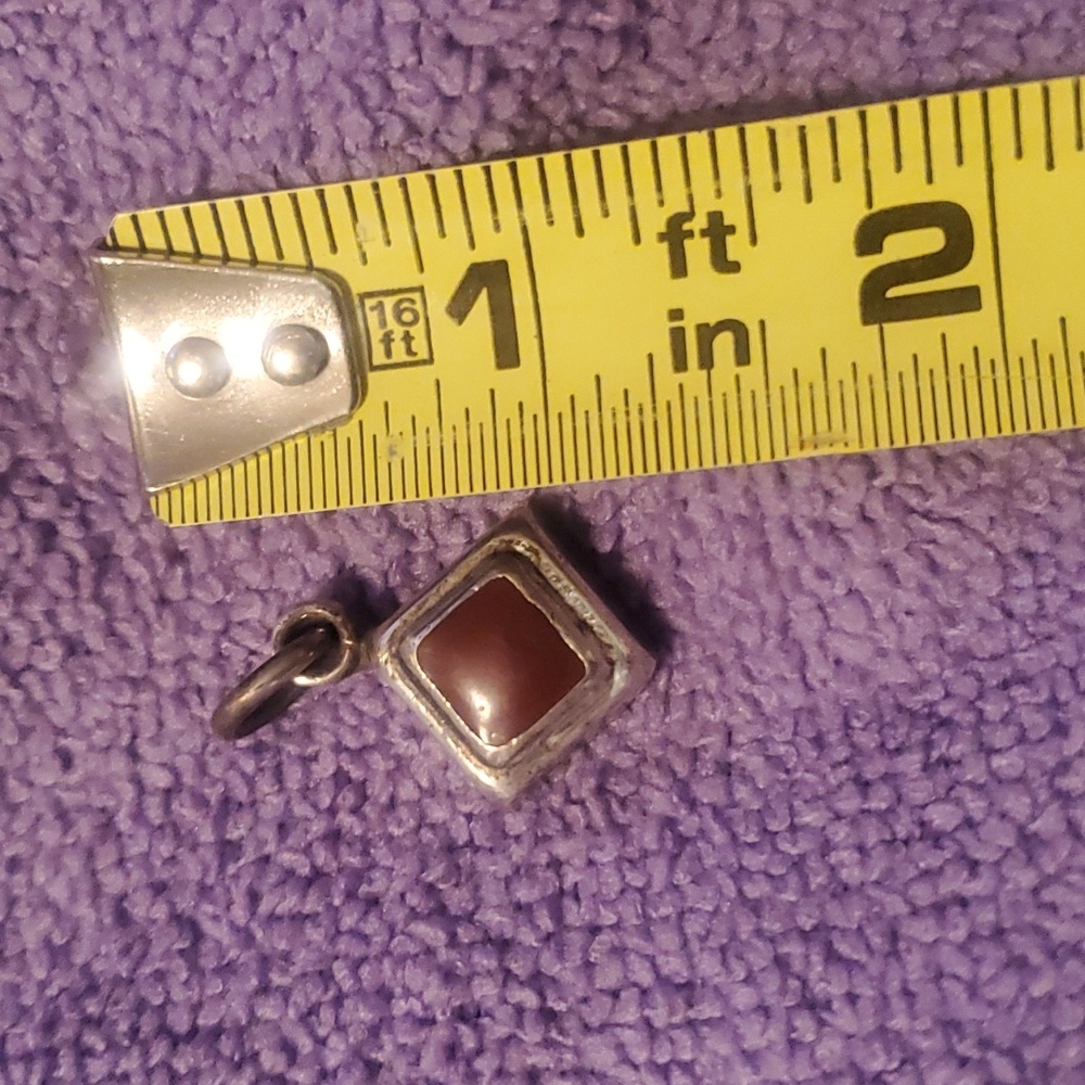 Sterling & red agate pendant